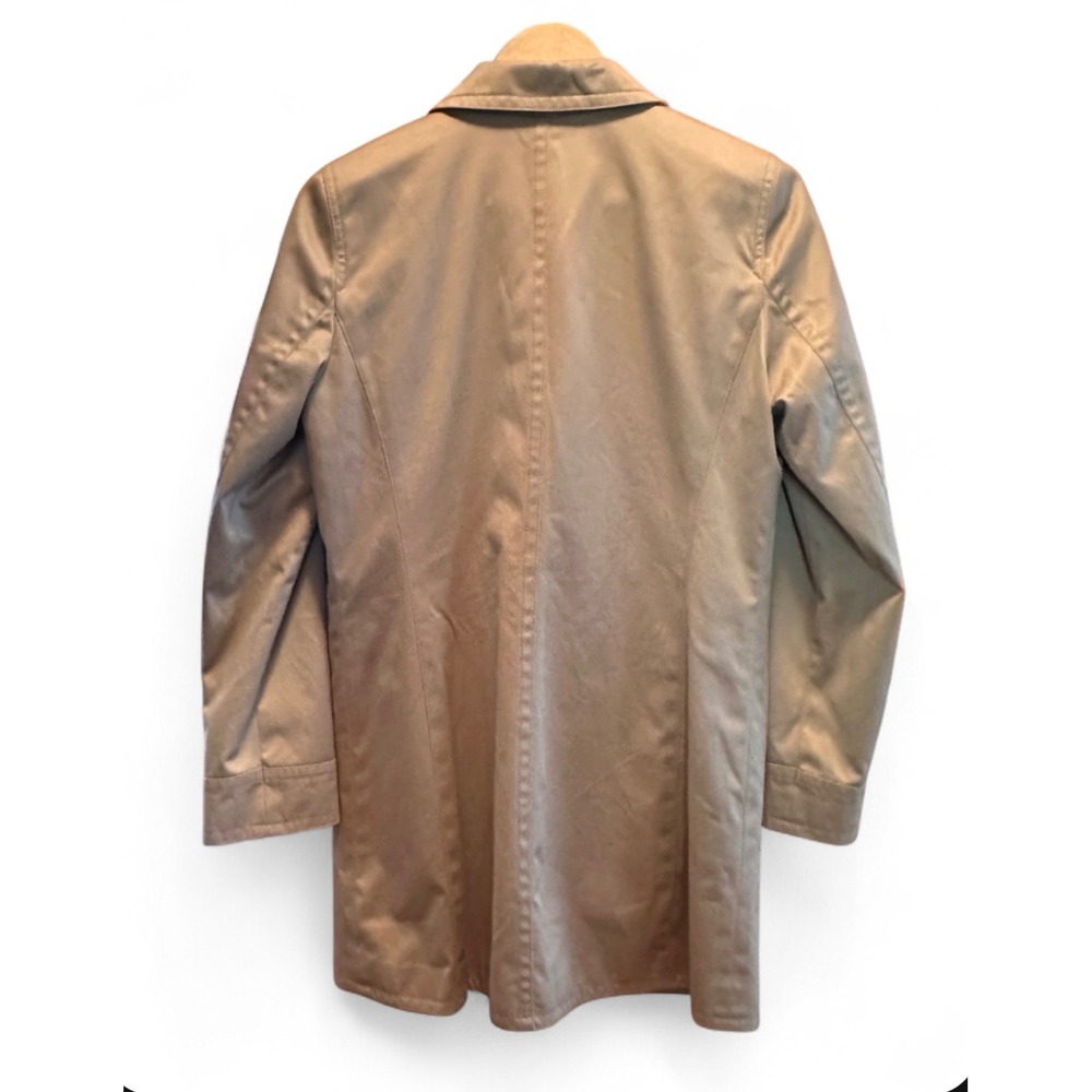 Coach Khaki Tan Trench Coat Floral Signature Lining Button Up Jacket Small - Picture 4 of 8